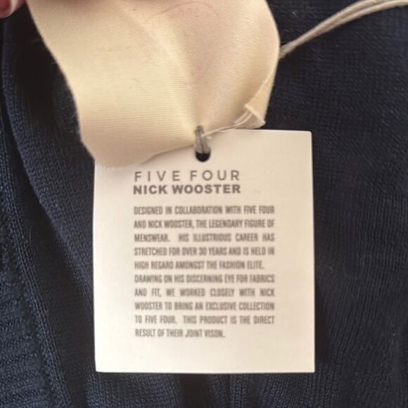 Five Four Navy and White Cardigan Sweater - Picture 8 of 9